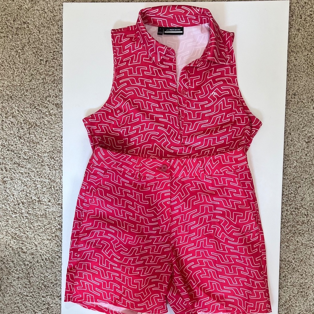 Valentine's! J. Lindeberg Print Slvls Polo size S & matching Gwen Short size 26